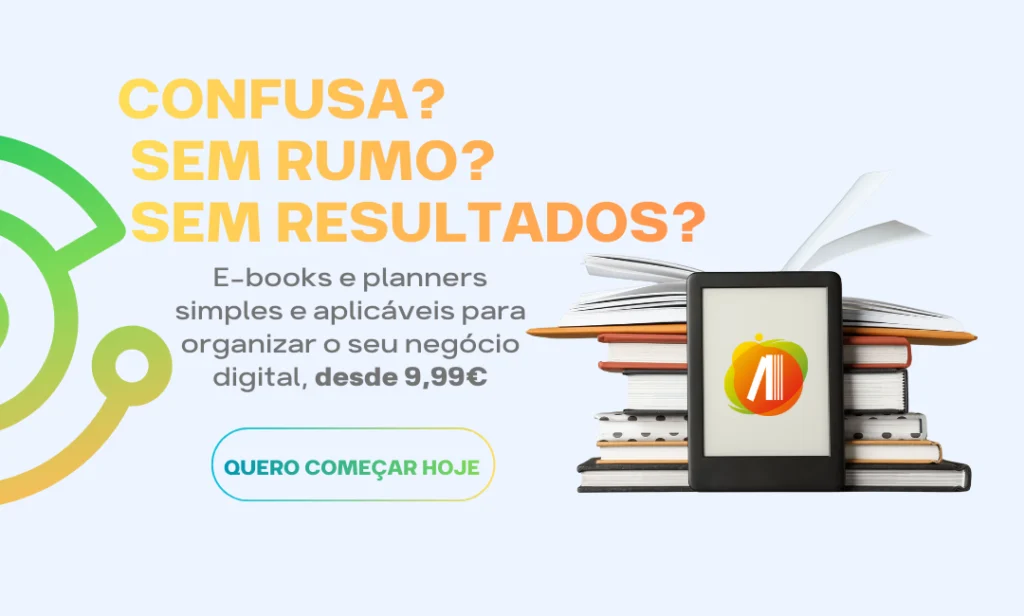 Banner promocional de e-books e planners da Livraria da Empreendedora, com materiais práticos para organizar negócios digitais e melhorar resultados online.